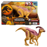 Mattel Jurassic World Wild Roar Parasaurolophus Dinosaur Figure with Glowing Biolumescent Spine Reveal Lights & Roar Sound, Posable Toy & Digital Play